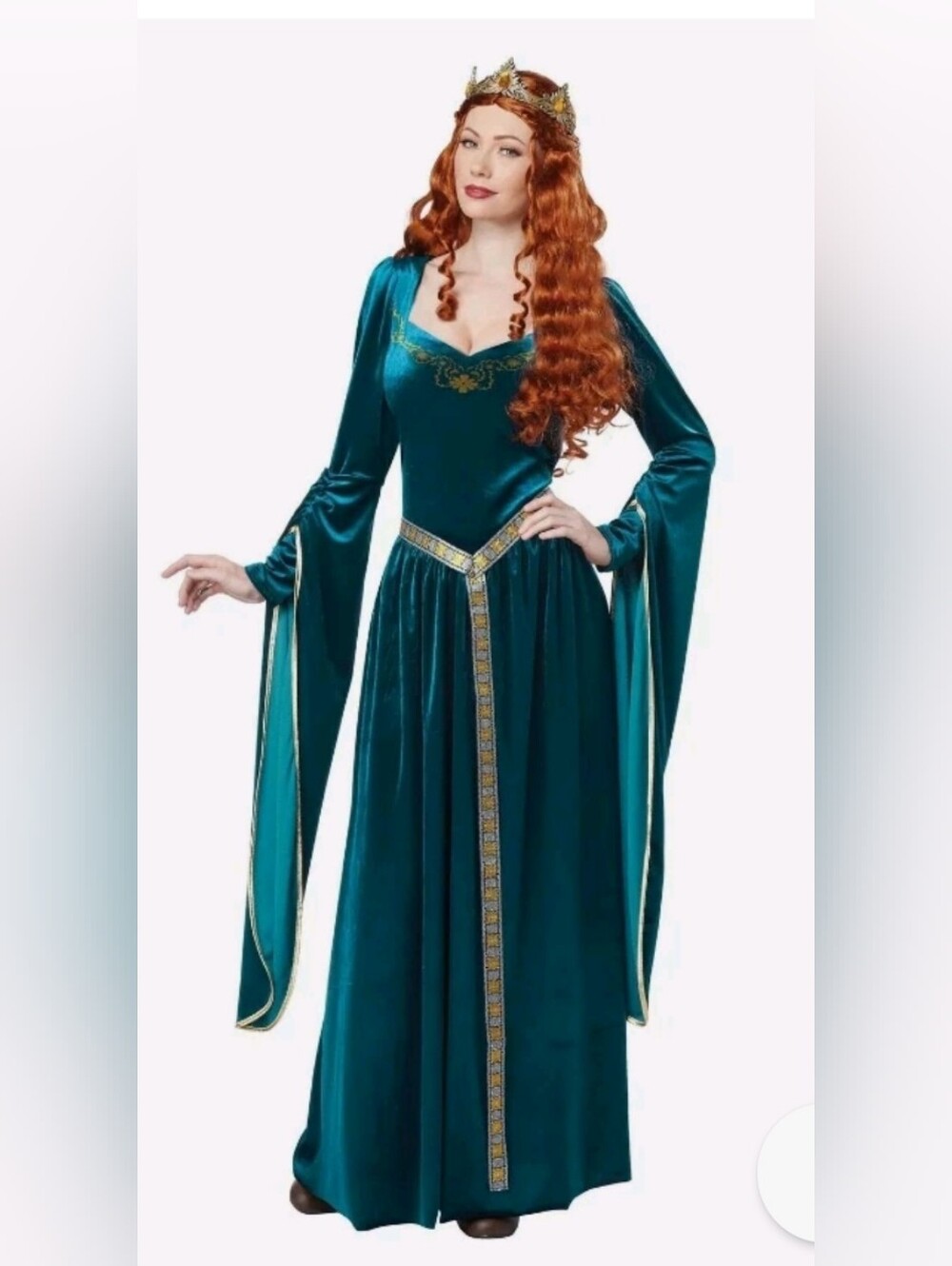 California Costumes Teal Lady Guinevere Medieval Dress Costume Size Small